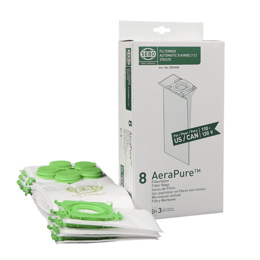 SEBO Filter Bag Box X, G, C, 300/350, 370 (8 bags)