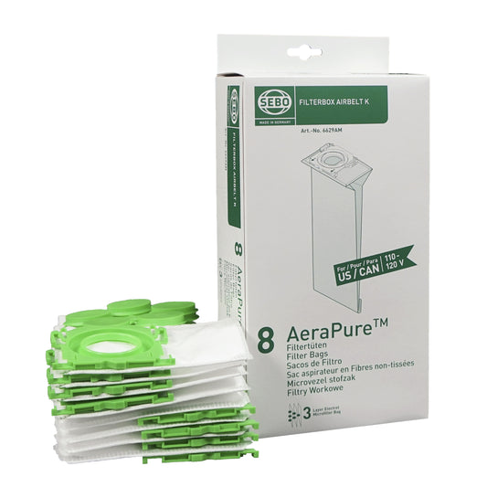 SEBO Filter Bag Box K (8 bags with caps)