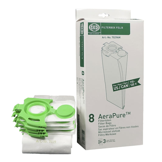SEBO Filter Bag Box FELIX/DART (8 bags with caps)