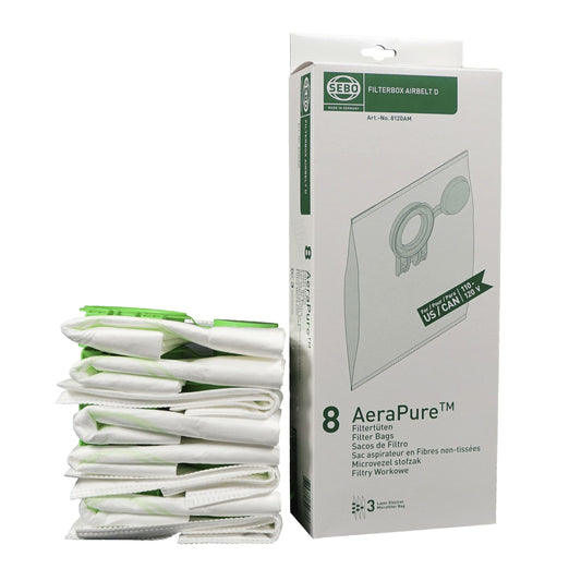 SEBO Filter Bag Box D (8 bags with caps)