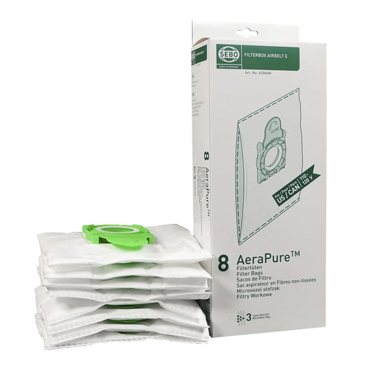SEBO Filter Bag Box E (8 bags with caps)