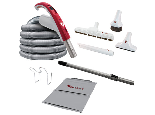 Attachment kit 24V with Exclusive Cyclovac hose and handle - Super Luxe brush 12 in. (30.5 cm)