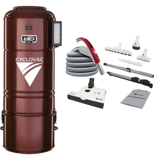 CycloVac HD925 Premium Central Vacuum Package | SEBO ET-1 Powerhead, 35' Electric Hose & FREE Bags