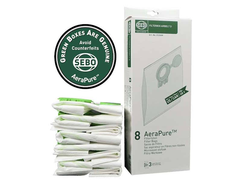 SEBO Filter Bag Box D (8 bags with caps)