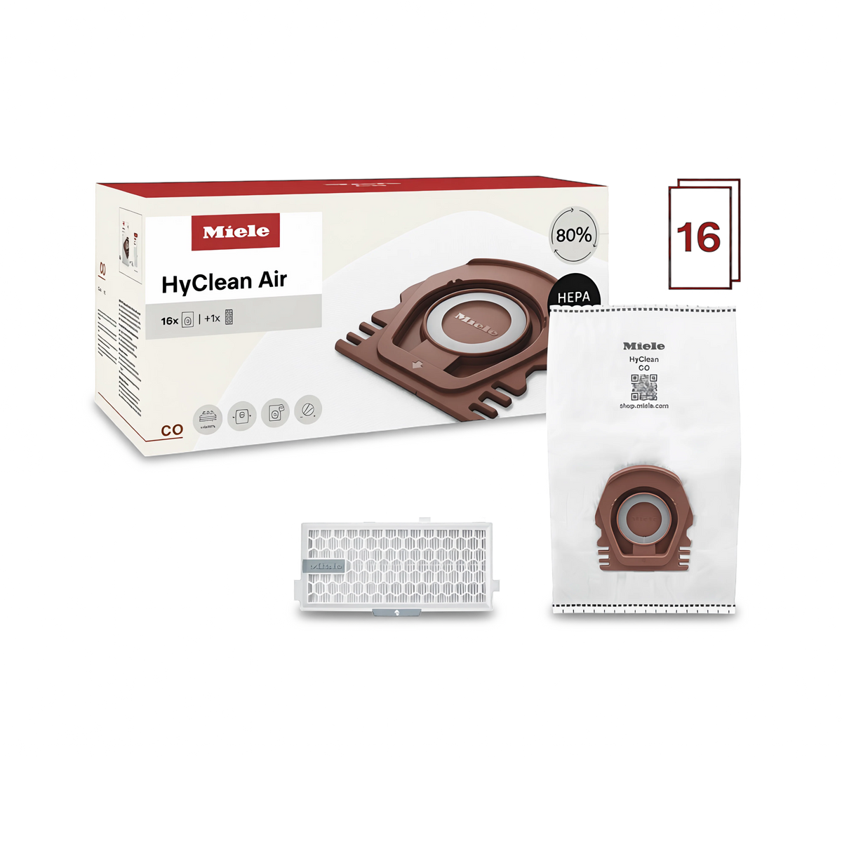 Miele CO HyClean Performance Pack (16 Bags + HEPA HA50)