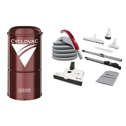CycloVac GS115 Garage Vacuum Package | 35' Electric Hose, SEBO ET-1 Powerhead & FREE Bags